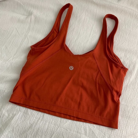 🍋🧡🍊NEW- Lululemon Alian high neck tank top in canyon orange - Picture 17 of 17